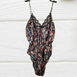 MYONNE Intimates Lingerie Floral Satin Sexy Body Suit Large